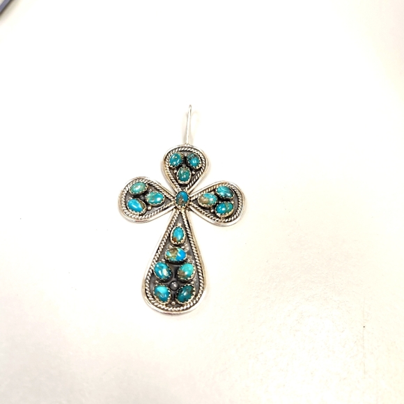 Large Turquoise cross pendant - Picture 4 of 5